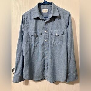 West Major Blue Shirt - Medium (Western Pearl Snap)